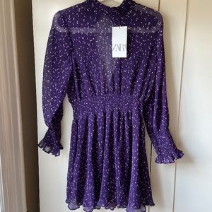 Purple white dots dress